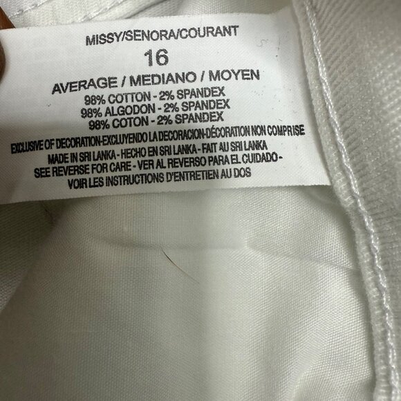 Gloria Vanderbilt Amanda Women's Size 16 White Classic Fit High Rise Straight Le - Picture 9 of 11